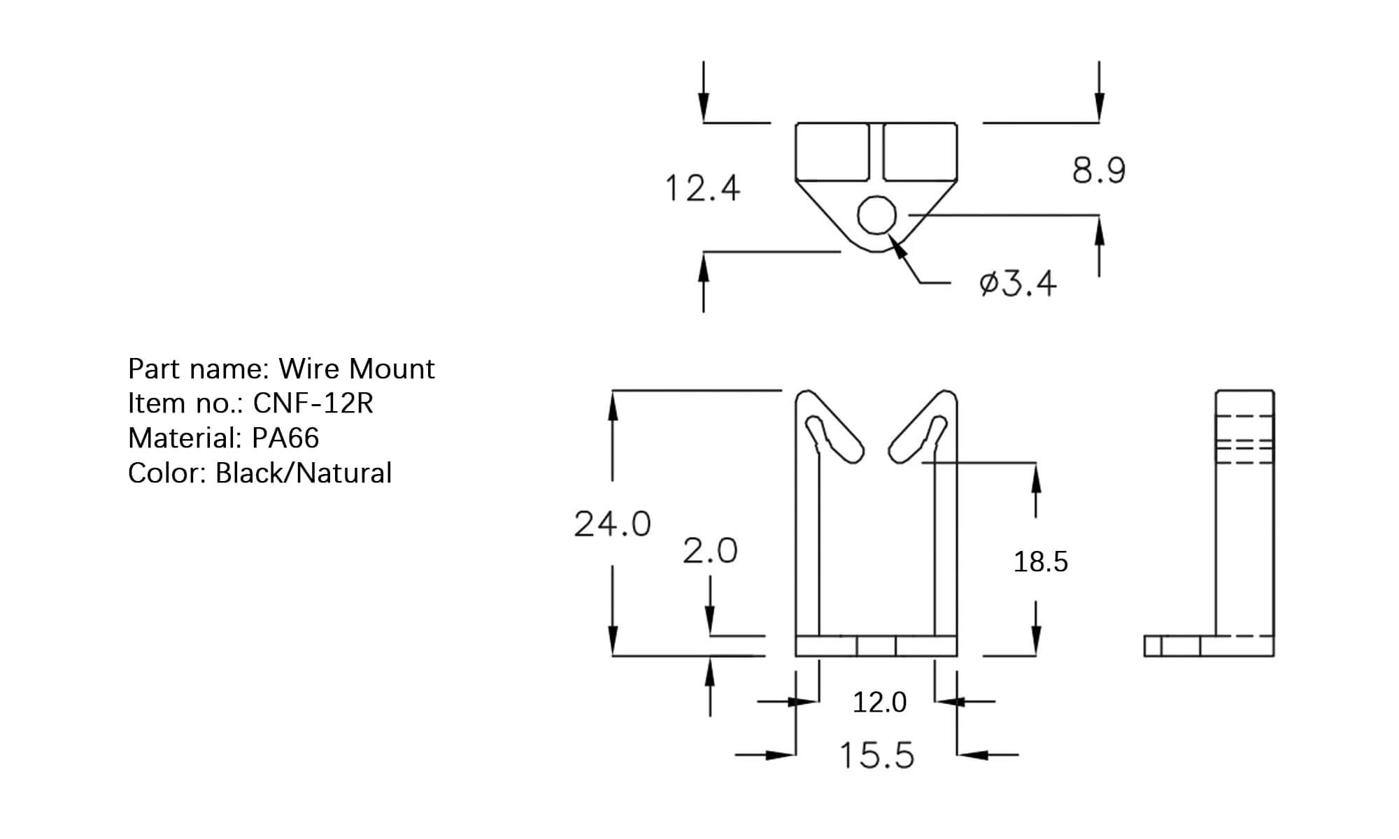 Plastic Wire Mount CNF-12R